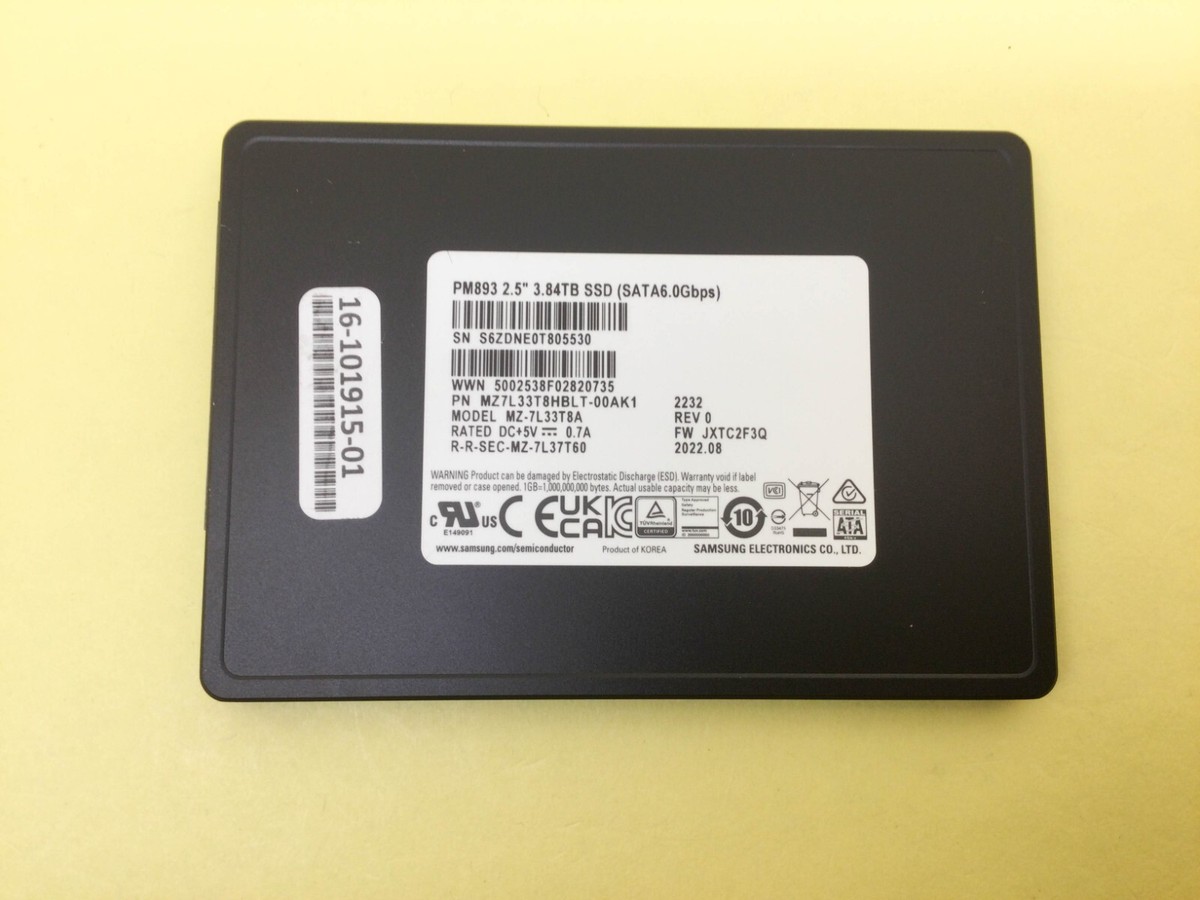 Samsung PM893 Series 3.84TB SATA 6Gb/s 2.5inch Internal SSD MZ