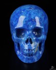 Gemstone 1.6" Lapis Lazuli Hand Carved Crystal Skull, Realistic, Crystal Healing