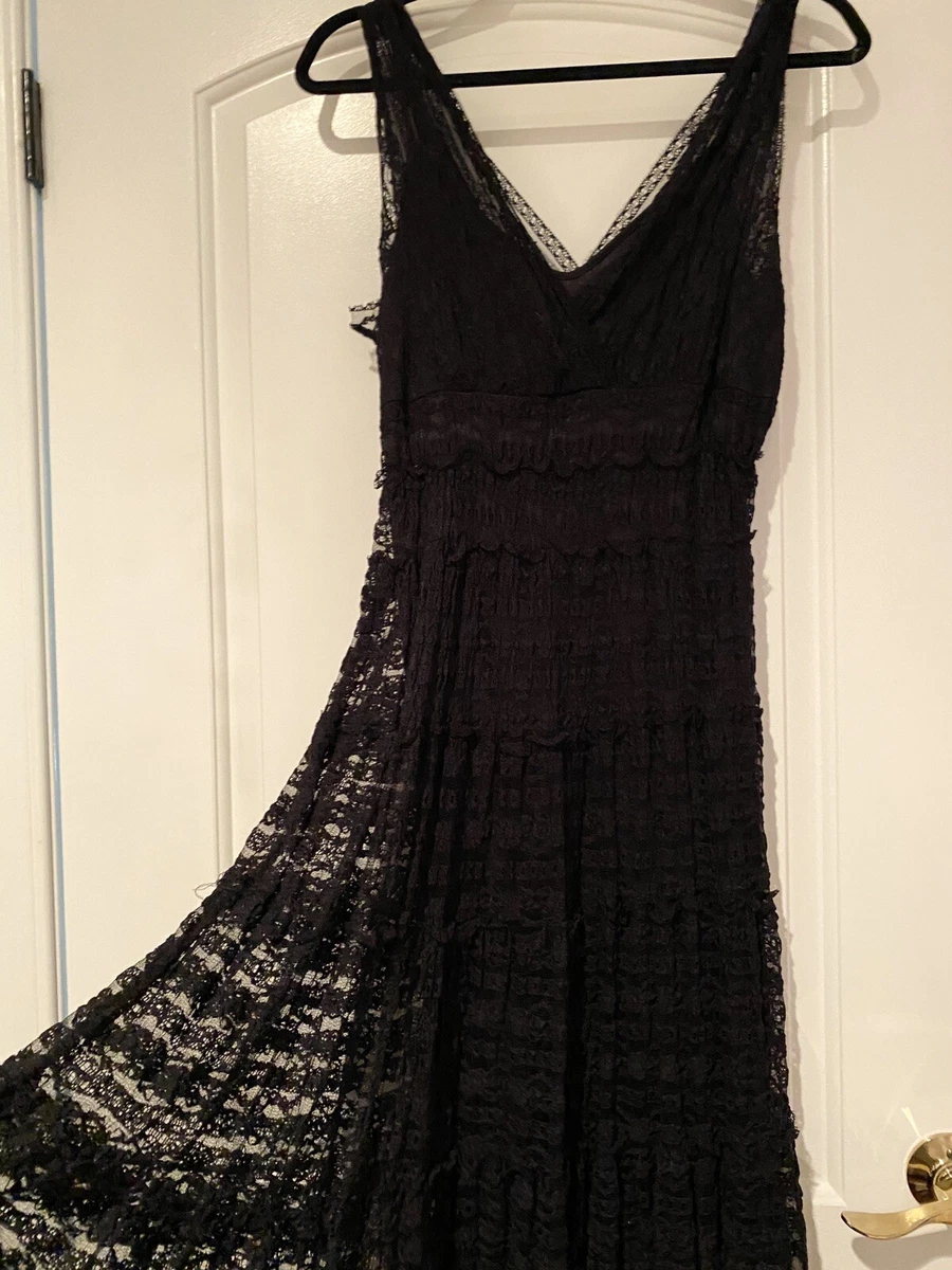Max Studio Cocktail Evening dress Black Lace Size L