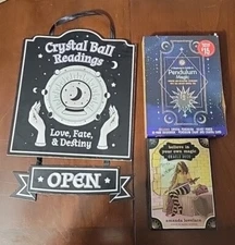  Magic 45-Card Oracle Deck/Pendulum MAGIC BOOK and Cruystal Ball Reading Sign