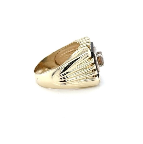 Men's .5 ct Cognac Diamond 14K Yellow Gold Ring Size 10.5 - Picture 4 of 4