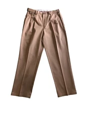 Lanesboro Mens Pleated Chino Pants 36x32 Coffee Latte Brown Comfort No Iron NWOT