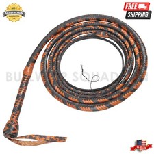 6 ft Custom Genuine Leather Bull Whip 16-Plait Handmade Belly Bolster Desi