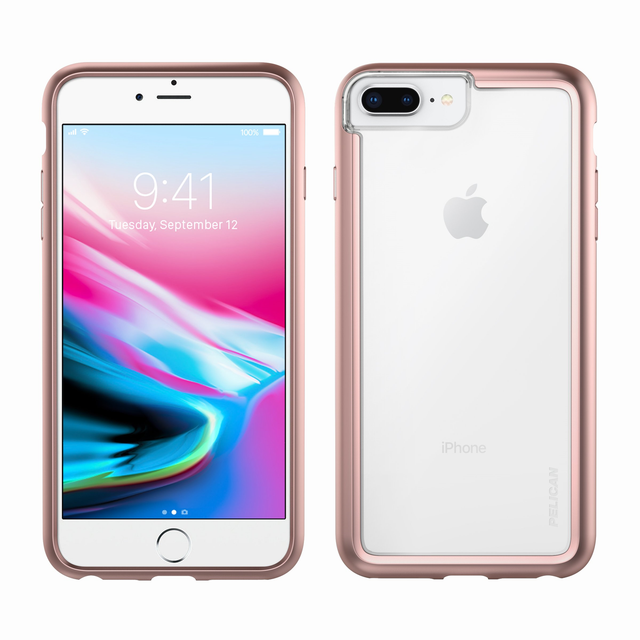 Iphone 8 Plus Pelican Adventurer Dual Layer Case Clear With Rose