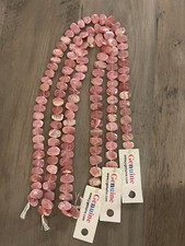 Rhodocrosite Flat Nugget Beads. 15 Inch Strand. 5mm-10mm. Mixes Size