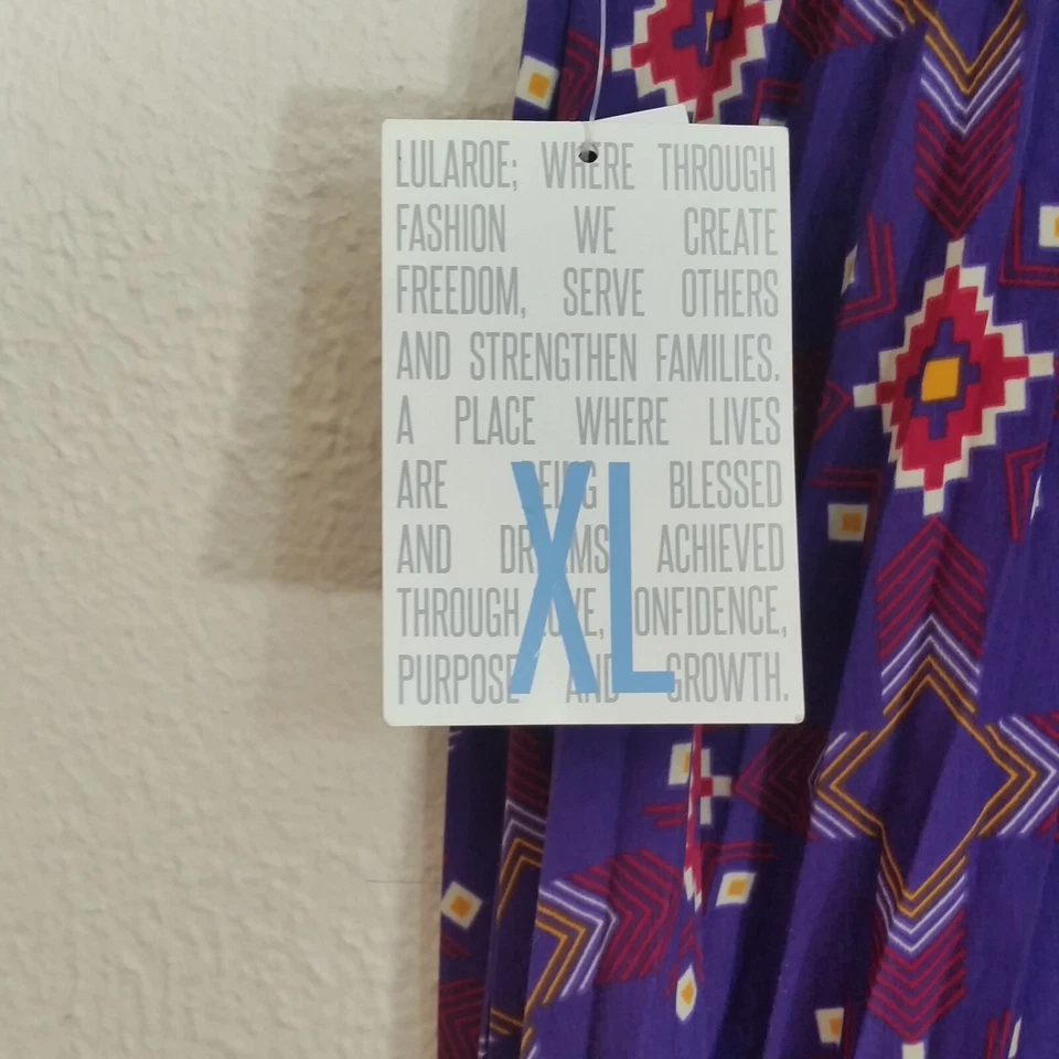 Плиссированная юбка Lularoe Jill XL фиолетовый юго-западный геометрический аккордеон - Изображение 4 из 4