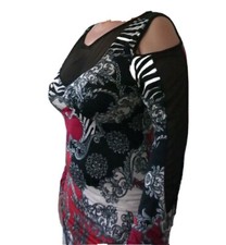 Women’s Cameo plus size 2X Cold Shoulder sleeve sheath, Floral Print Dress