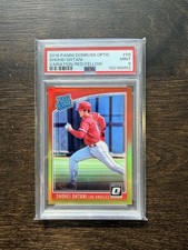 2018 Panini Donruss Optic Red/Yellow #56 SHOHEI OHTANI PSA 9 Prizm SP