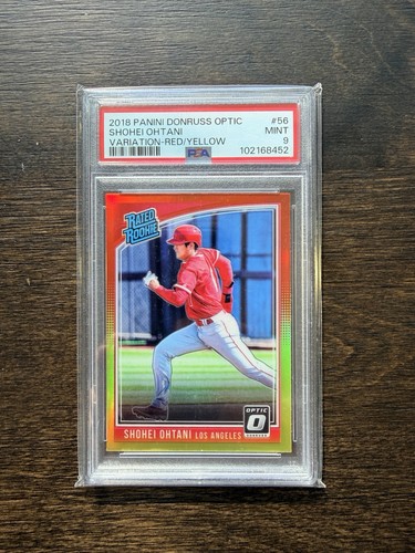 2018 Panini Donruss Optic Red/Yellow #56 SHOHEI OHTANI PSA 9 Prizm SP