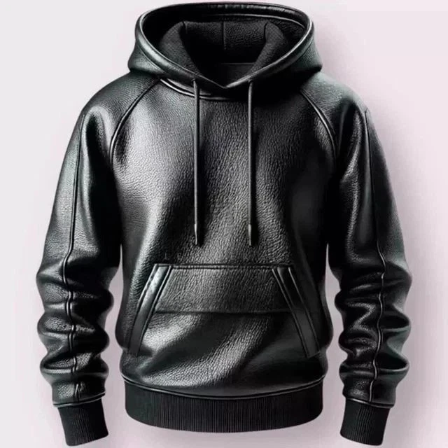 Men's Black Premium Leather Hoodie Handmade Genuine Lambskin Leather Jacket
Opens in a new window or