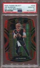 2020 Joe Burrow Rookie Card PSA 10 Select Red Die-Cut #246 Cincinnati Bengals. rookie card picture