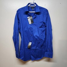 Alfani Men's Blue Slim-Fit Long Sleeve Dress Shirt Size 15-15.5 34/35 NWT