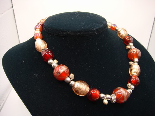 COLLANA PERLE VETRO DI MURANO VINTAGE STILE TORTA NUZIALE TENUTA - Foto 15 di 16