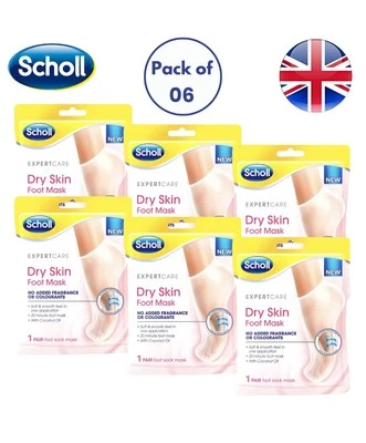 6x Scholl Dry Skin Foot Mask Moisturising Socks for Dry Skin Relief Tracked P&P