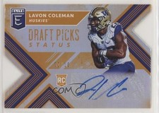 2018 Elite Draft Picks Status Gold Die-Cut /10 Lavon Coleman #181 Rookie Auto RC