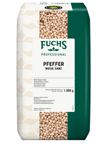 Fuchs Prof Pfeffer weiß ganz Einzelgewürze 1kg 4027900614690