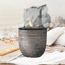 Muenkel Design Vigo – Riffelung Noir-Gris – BIO-Éthanol Feu (FKE-0872.RSZ)