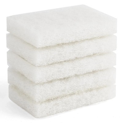 Non-Scratch Nylon scrubbing pad Scrubber, White 5 Pack 6 * 3.5 inch