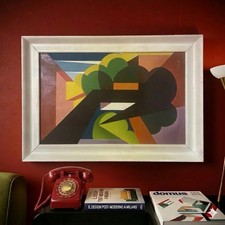 quadro moderno dipinto a mano acrilico arte contemporanea astratto con cornice P