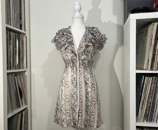 Y2K Twenty One Ruffle Boho Prairie Cottage Floral Tie Back Mini Dress Women’s S