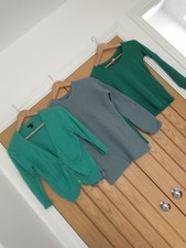 Bundle Of 3 Green/Duck Egg Knitwear Items UK Womens Size 8 VGC