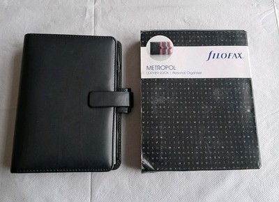 Filofax Metropol Reißverschluss Lederoptik Personal Organizer Schwarz Kalender Jahr 2012