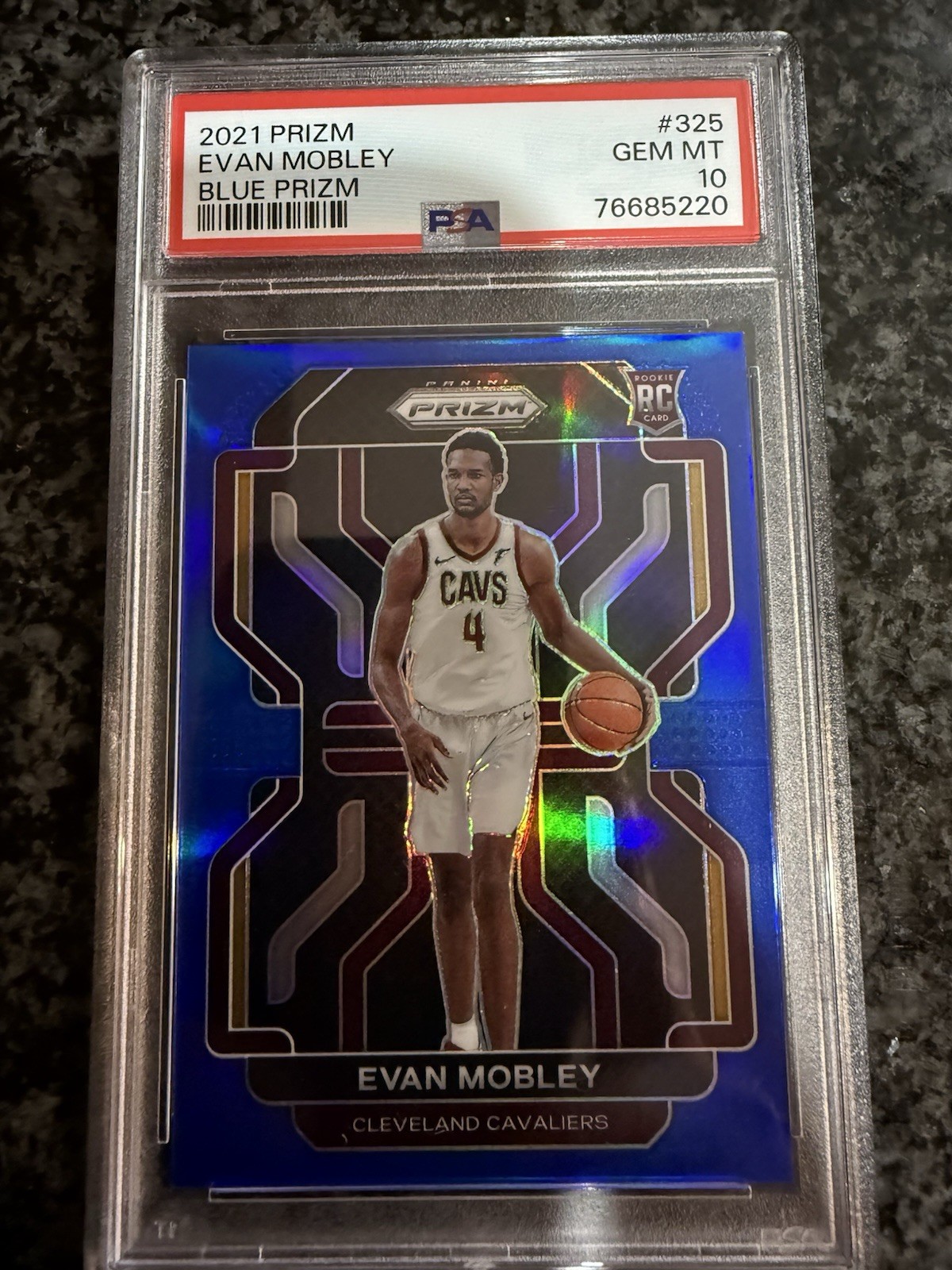 2021-22 PANINI PRIZM BLUE EVAN MOBLEY #325 ROOKIE RC #/199 PSA 10 Gem