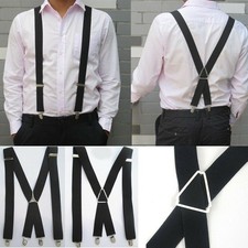 Unisex Adult Braces Men Ladies Unisex Fancy Dress Trouser Suspenders 4 Clips On