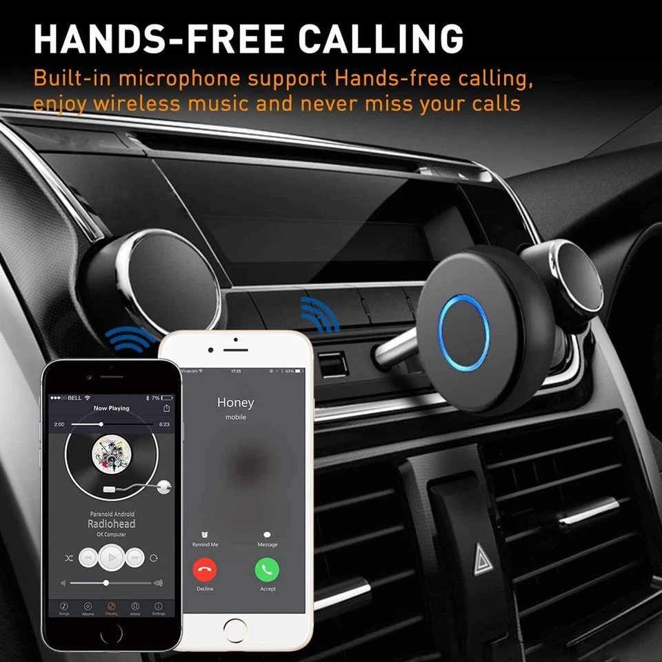 Bluetooth 5.0 Aux Adapter for Car, Wireless Audio Receiver, Portable Hands-Fr... - Image 3 of 4