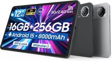 Tablet 12 inch Large Screen, Android 15 Tablet 16GB RAM 256GB ROM, 2K 2000x1200