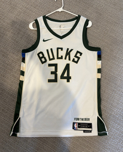Nike Giannis Antetokounmpo Bucks Association Jersey White DN2084-100 (Size 44/M)