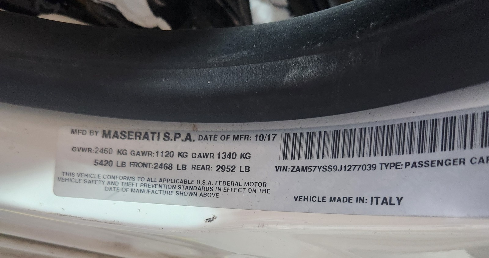 2013-2023 Maserati Ghibli F160 3.0L Engine Harness Wiring OEM 339929