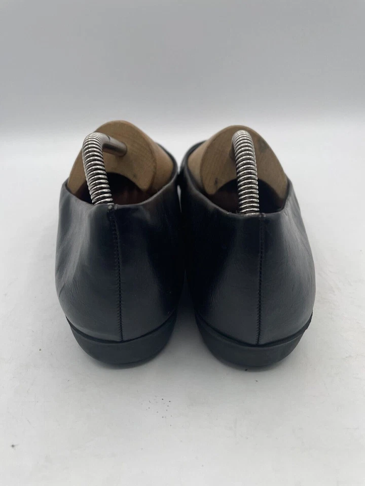 Mocasines Faded Glory para mujer talla 8 de cuero negro sin cordones zapatos cómodos planos Foto 3 de 4