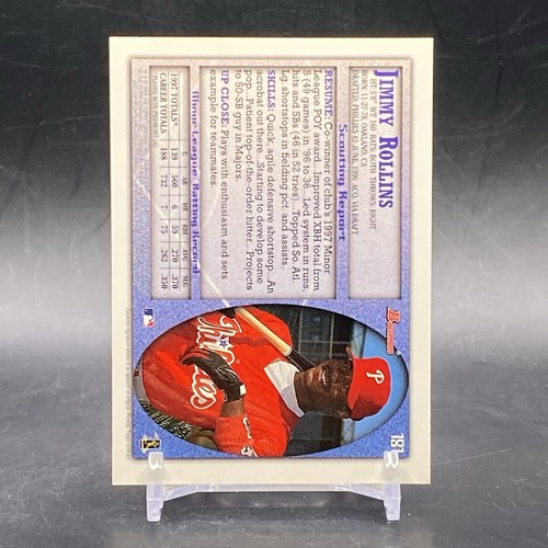 Carta Baseball 1998 Bowman #181 Jimmy Rollins Rookie Philadelphia Phillies - Foto 2 di 2