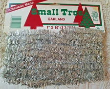 Vintage Small Tree Silver Tinsel Garland Christmas Rauch Industries NEW USA