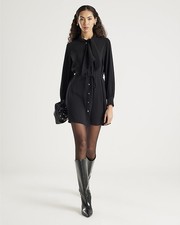 River Island Womens Black Mini Shirt Dress Size 14