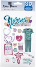 Paper House 3D Stickers-Nurses - 3 Pack
