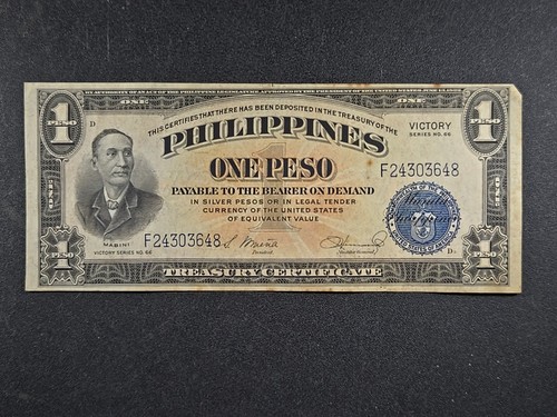 ND (1944) Philippinen 1 Pesos Victory Note - Pick #94 - Solid Fine