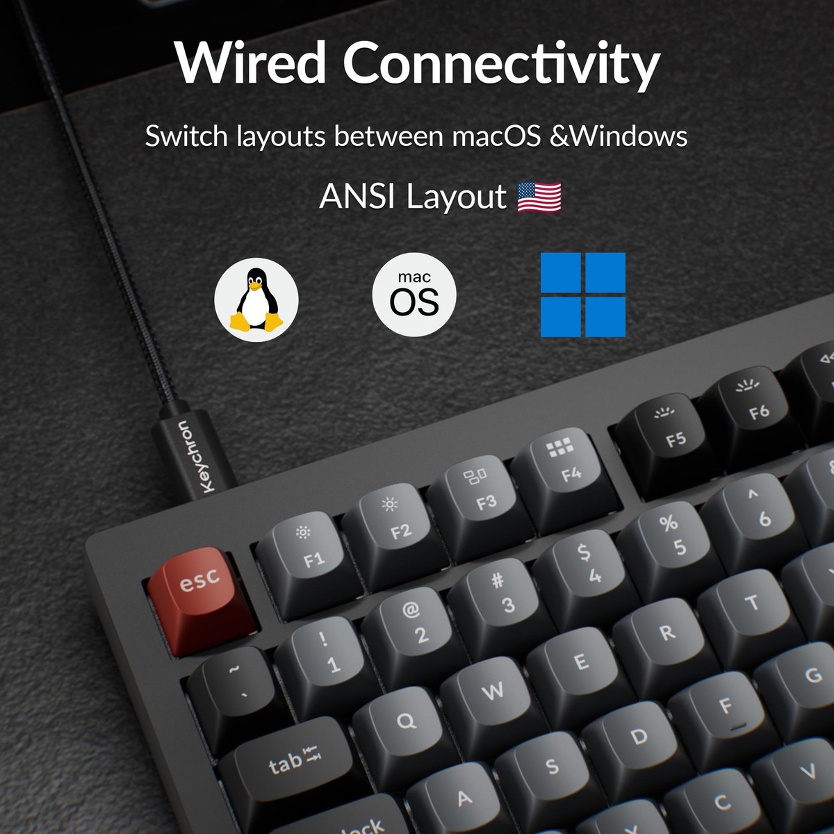Keychron V1 8K 75% Wired Mechanical Keyboard with Programmable