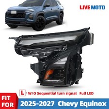 For 2025-2027 Chevy Equinox Full LED Headlight w/o Sequential Turn Signal Left