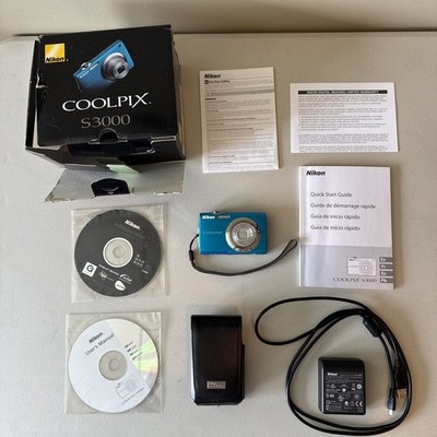 Nikon COOLPIX S3300 Digital Camera Case Charger Cable Manuals CD PARTS ONLY