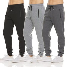 Men Cargo Sweatpants Streetwear Joggers Drawstring Zip Pocket Casual Pants