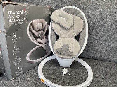 Munchkin  Bluetooth Enabled Infant Baby Swing,5 Ranges of Motion, White, Unisex