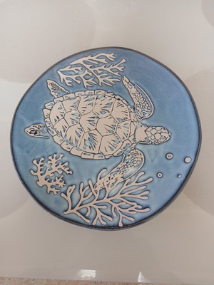 Set of 4 Spectrum Designz 8 1/2'' Tranquility Turtle Salad / Dessert Plates