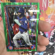 2025 Topps Chrome Kevin Alcantara Green RayWave Refractor Rookie /99 Cubs