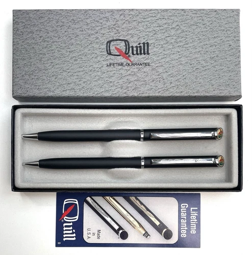 Vintage Quill Bubble Top Pen & Pencil Set AMOCO Logo Oil Gas Collectible