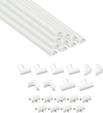 D-Line Micro+ Cable Trunking 4-Meter Pack, Half 20mm (W) x 10mm (H), White