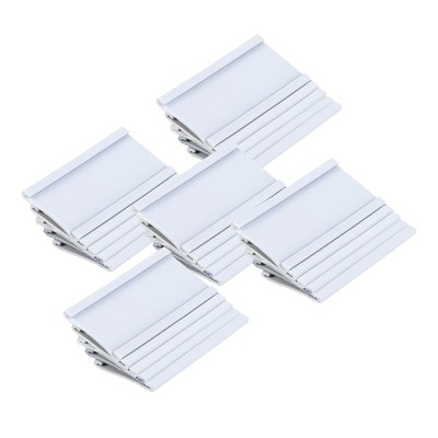 Magnetic Data Card Holders, 1 x 2 Inches, White, Pack of 25 Holders