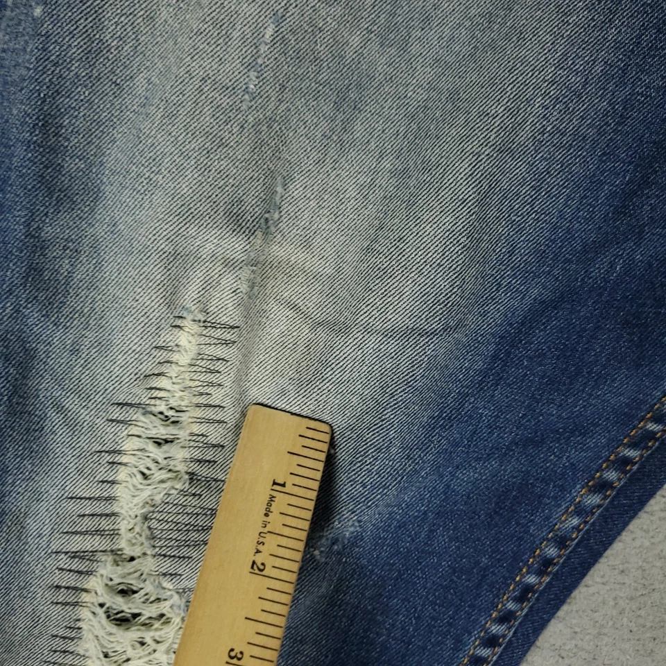 Guess Jeans Mens Size 40x32 Blue Distressed Tapered Slim Denim Pants ** - Image 3 of 4