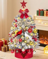 Árbol de Navidad pequeño de 60 cm con 30 luces LED, mini árbol de Navidad artifi